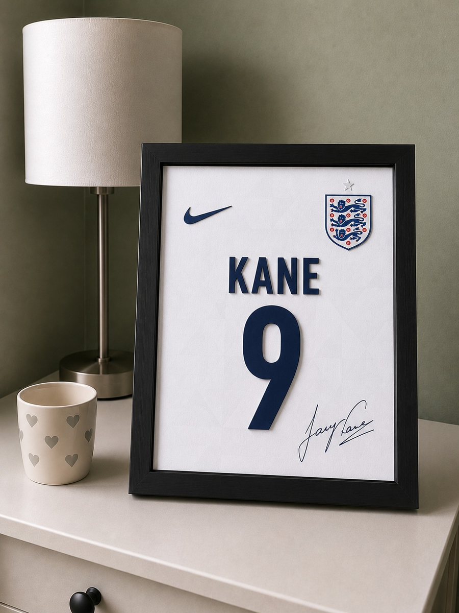Kane #9 England Framed Jersey