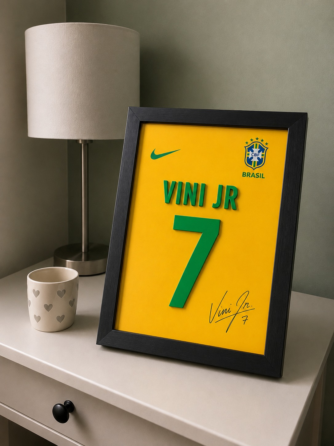 Vini Jr #7 - Brazil Framed Jersey